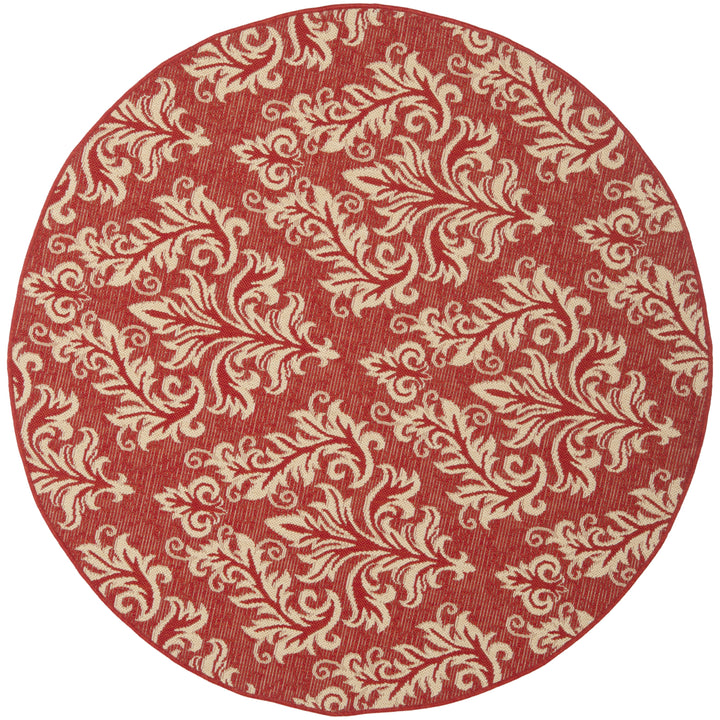 SAFAVIEH Outdoor CY6930-28 Courtyard Collection Red / Creme Rug Image 1