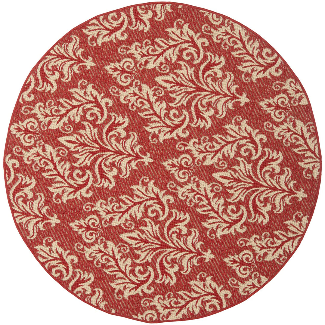 SAFAVIEH Outdoor CY6930-28 Courtyard Collection Red / Creme Rug Image 1