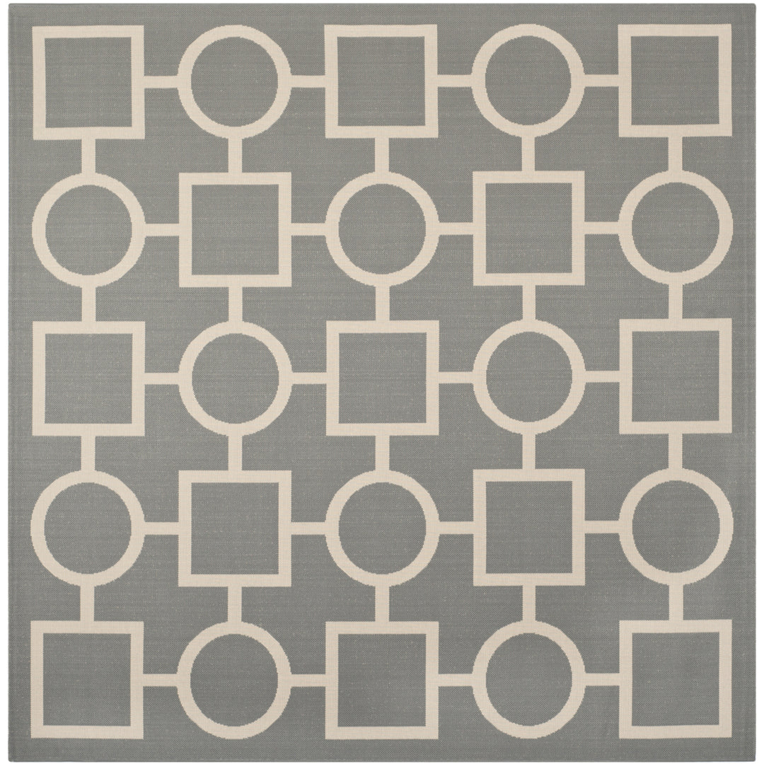 SAFAVIEH Outdoor CY6925-246 Courtyard Anthracite / Beige Rug Image 5