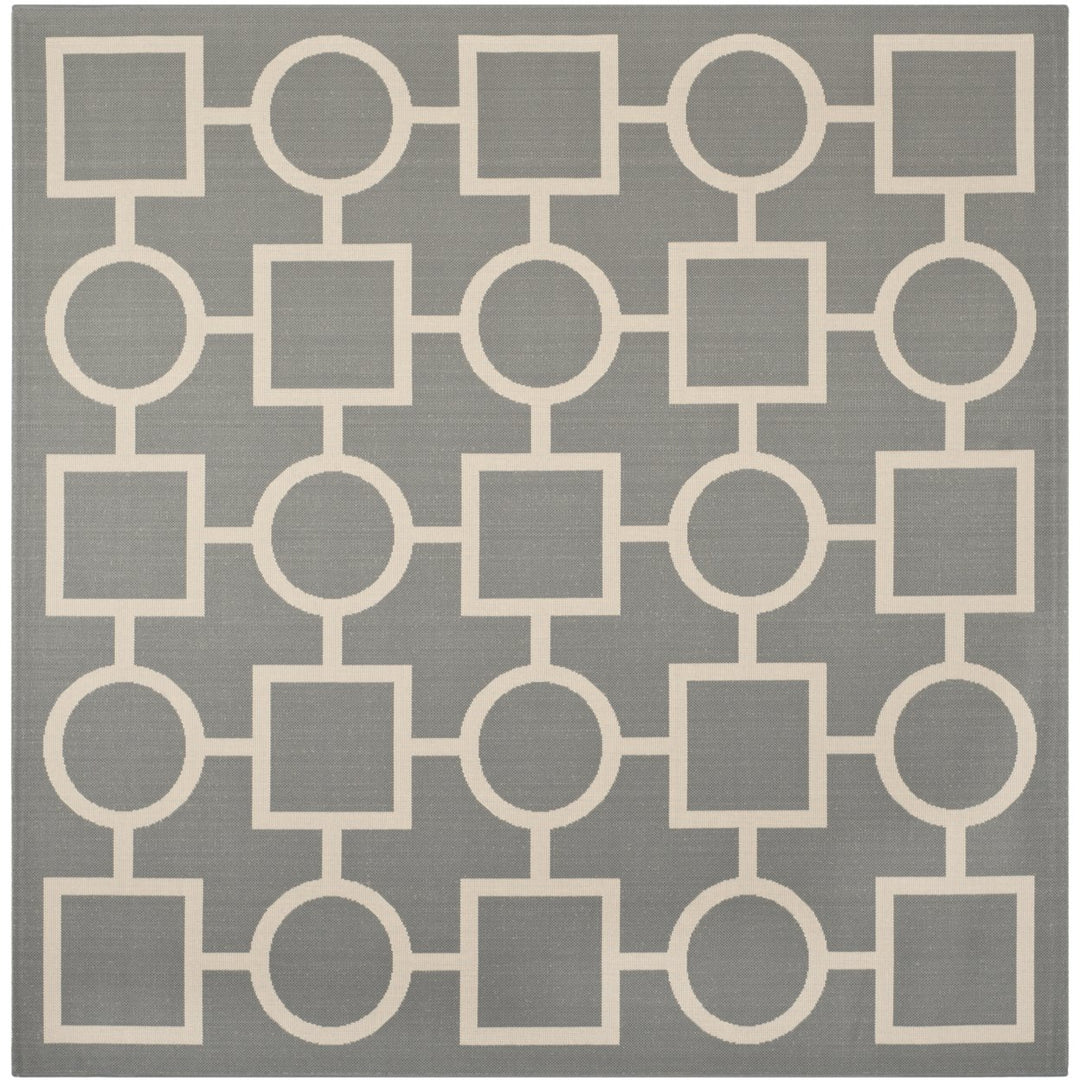 SAFAVIEH Outdoor CY6925-246 Courtyard Anthracite / Beige Rug Image 1