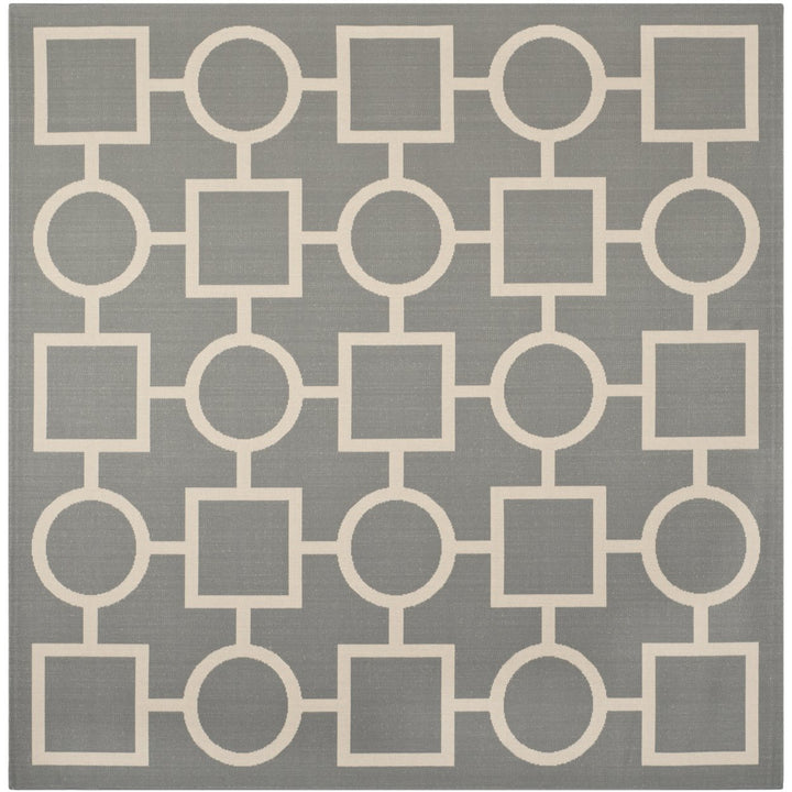 SAFAVIEH Outdoor CY6925-246 Courtyard Anthracite / Beige Rug Image 1