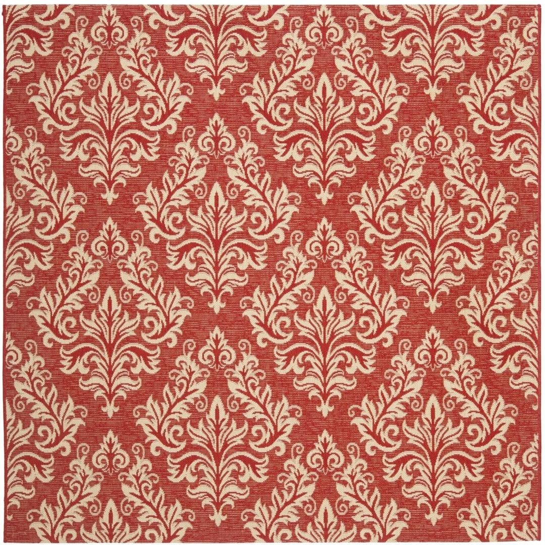 SAFAVIEH Outdoor CY6930-28 Courtyard Collection Red / Creme Rug Image 1