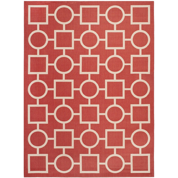 SAFAVIEH Outdoor CY6925-248 Courtyard Collection Red / Bone Rug Image 3
