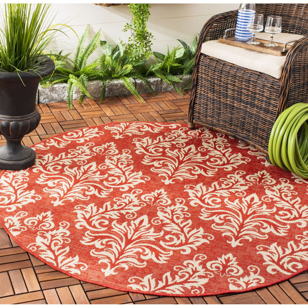 SAFAVIEH Outdoor CY6930-28 Courtyard Collection Red / Creme Rug Image 10