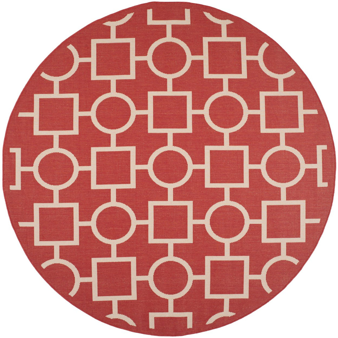 SAFAVIEH Outdoor CY6925-248 Courtyard Collection Red / Bone Rug Image 4