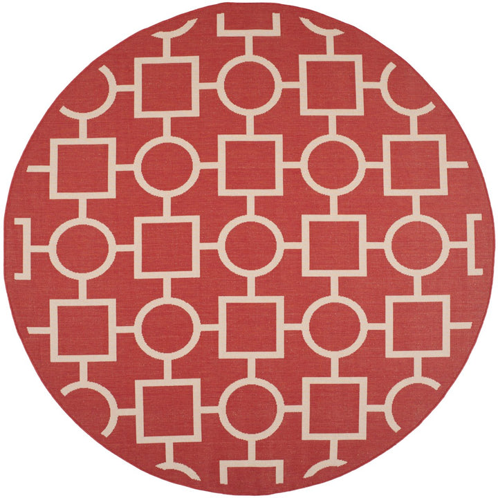 SAFAVIEH Outdoor CY6925-248 Courtyard Collection Red / Bone Rug Image 4