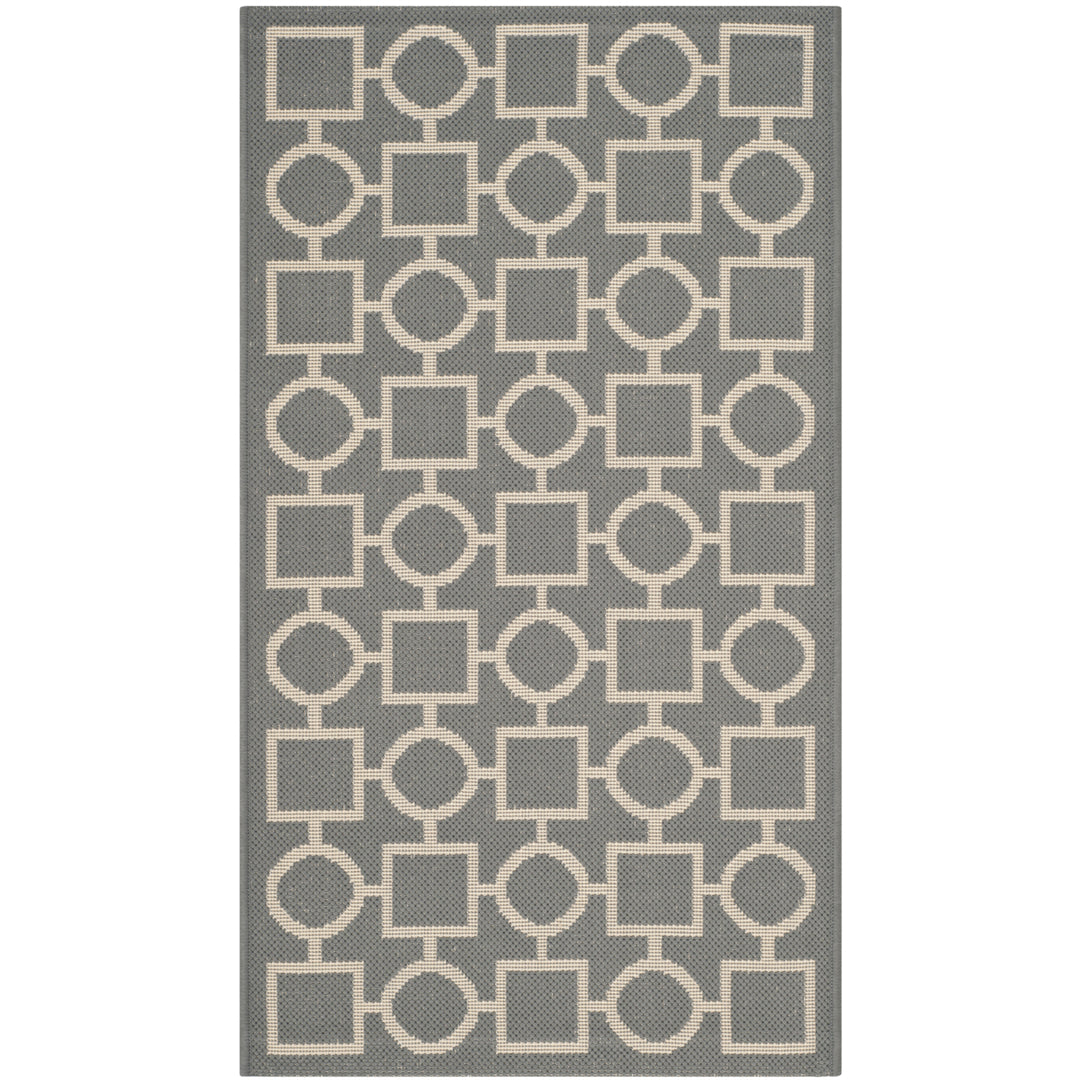 SAFAVIEH Outdoor CY6925-246 Courtyard Anthracite / Beige Rug Image 8