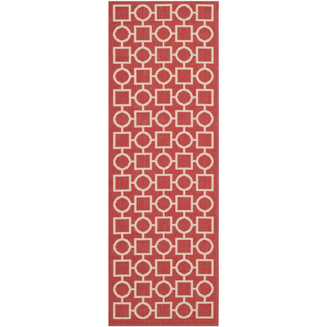 SAFAVIEH Outdoor CY6925-248 Courtyard Collection Red / Bone Rug Image 5