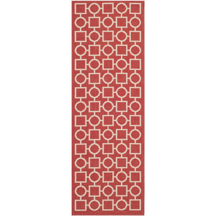 SAFAVIEH Outdoor CY6925-248 Courtyard Collection Red / Bone Rug Image 5