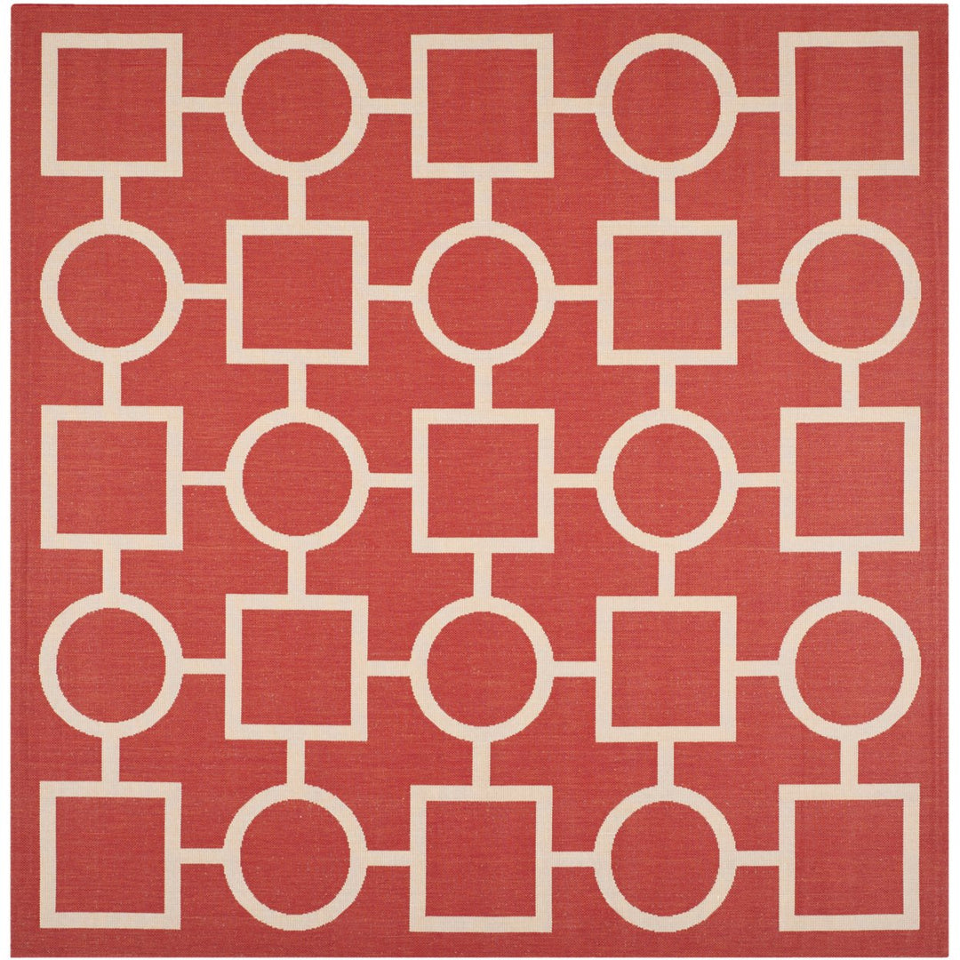 SAFAVIEH Outdoor CY6925-248 Courtyard Collection Red / Bone Rug Image 6