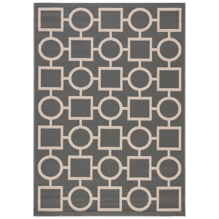 SAFAVIEH Outdoor CY6925-246 Courtyard Anthracite / Beige Rug Image 1