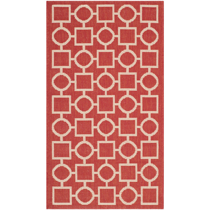 SAFAVIEH Outdoor CY6925-248 Courtyard Collection Red / Bone Rug Image 9