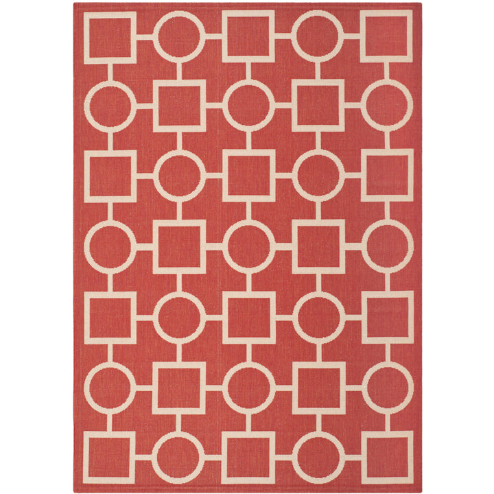 SAFAVIEH Outdoor CY6925-248 Courtyard Collection Red / Bone Rug Image 10