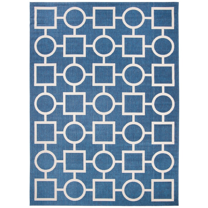 SAFAVIEH Indoor Outdoor CY6925-268 Courtyard Navy / Beige Rug Image 1