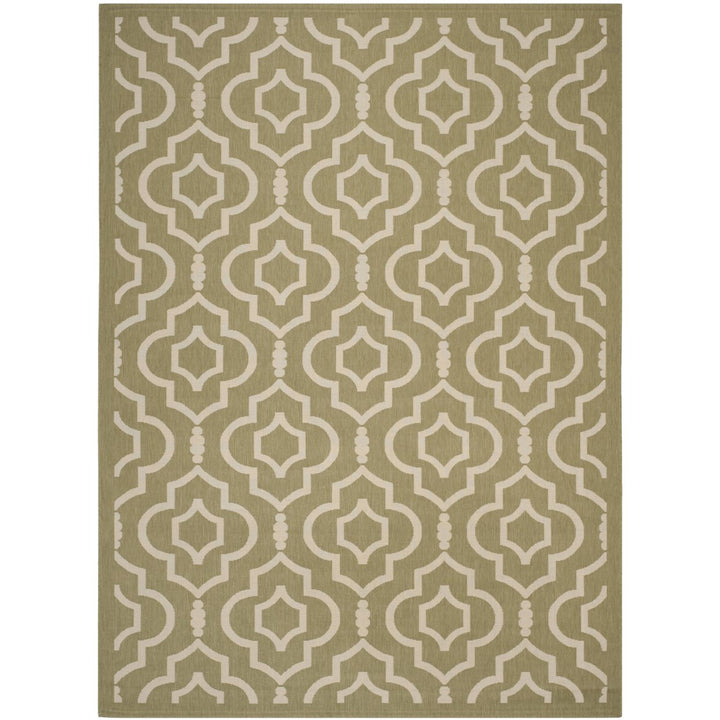 SAFAVIEH Indoor Outdoor CY6926-244 Courtyard Green / Beige Rug Image 1