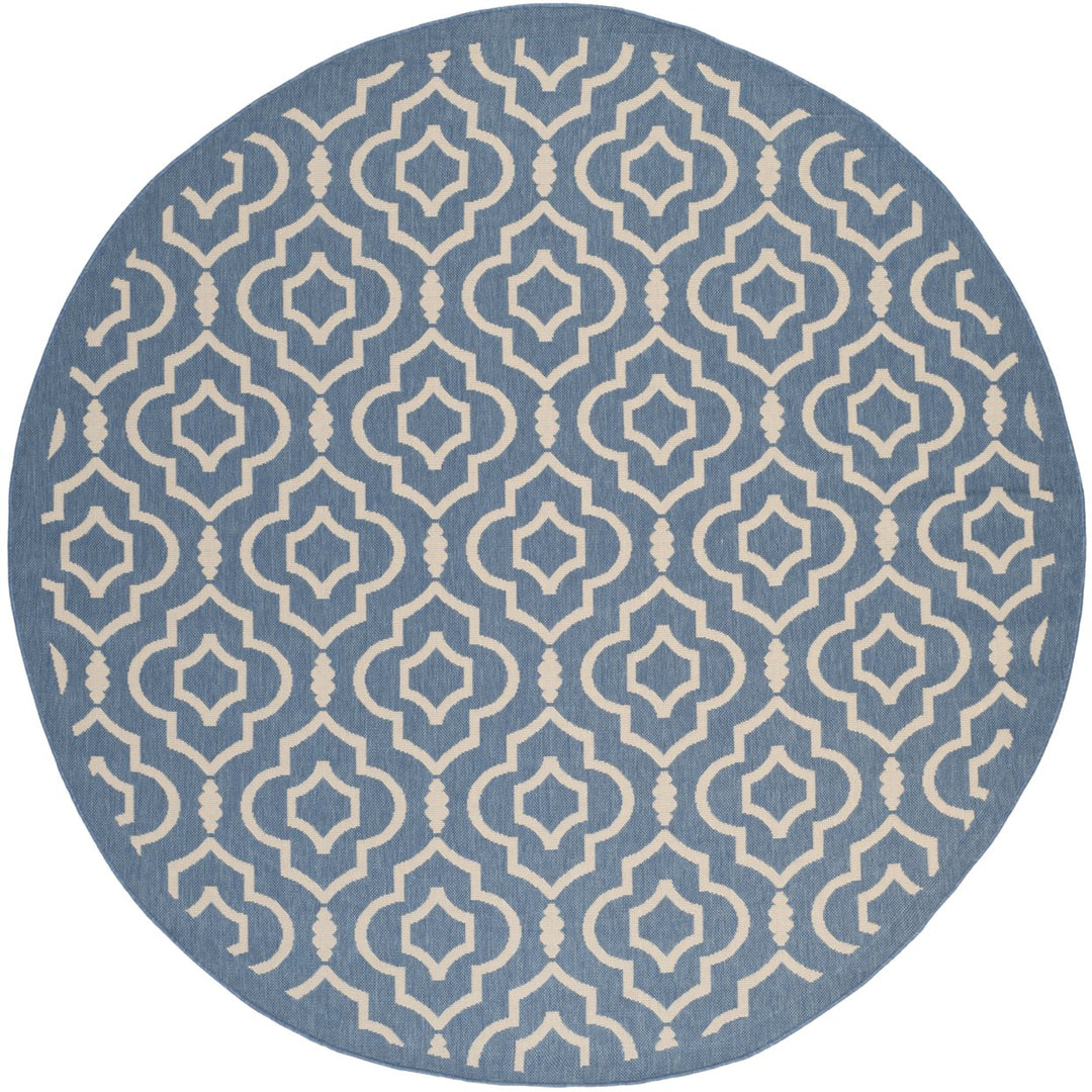 SAFAVIEH Indoor Outdoor CY6926-243 Courtyard Blue / Beige Rug Image 4