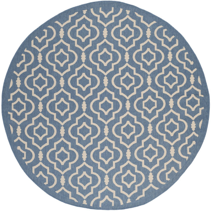 SAFAVIEH Indoor Outdoor CY6926-243 Courtyard Blue / Beige Rug Image 1