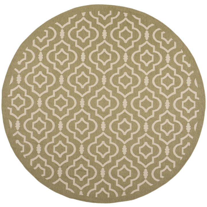 SAFAVIEH Indoor Outdoor CY6926-244 Courtyard Green / Beige Rug Image 4