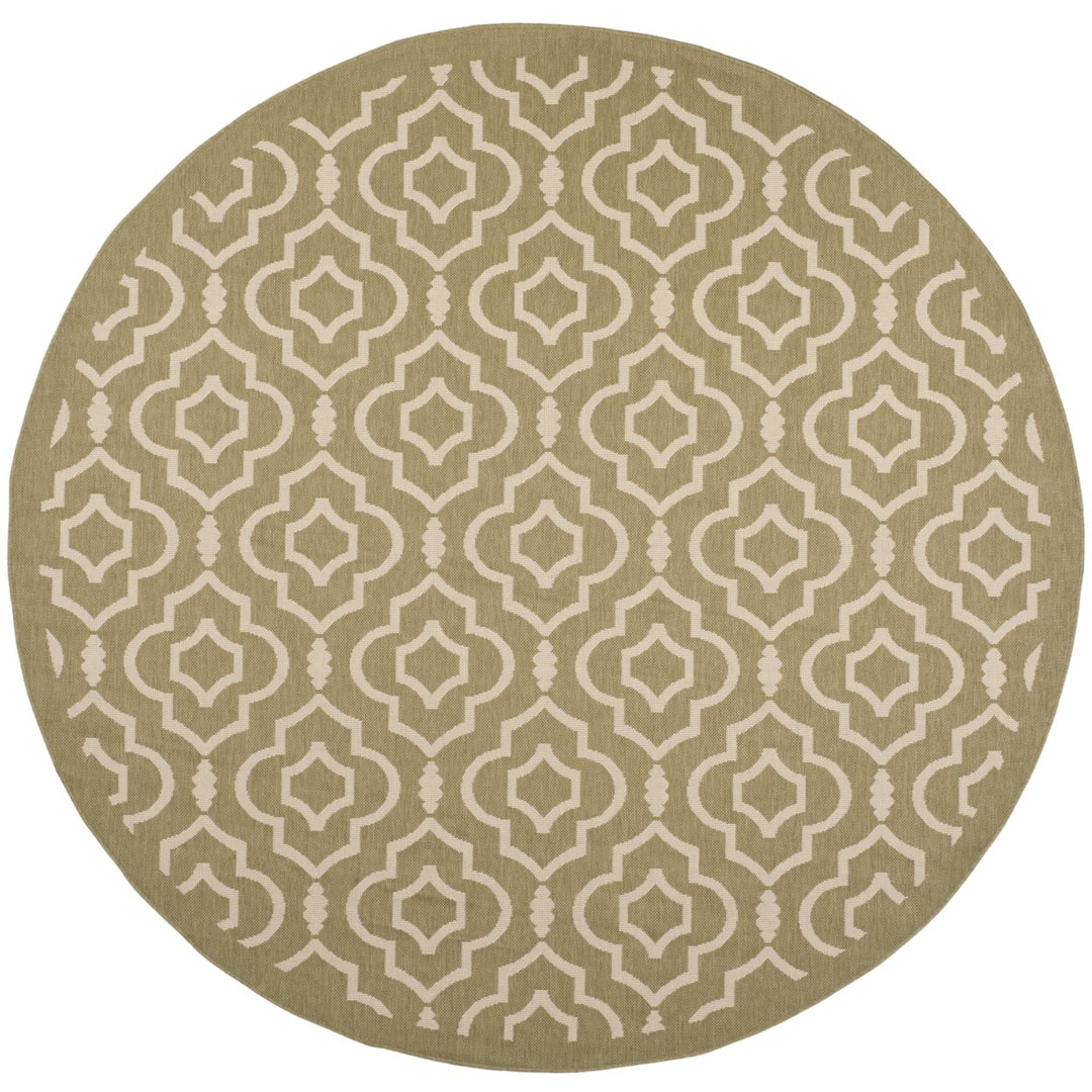 SAFAVIEH Indoor Outdoor CY6926-244 Courtyard Green / Beige Rug Image 1