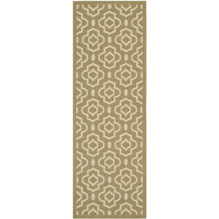 SAFAVIEH Indoor Outdoor CY6926-244 Courtyard Green / Beige Rug Image 5