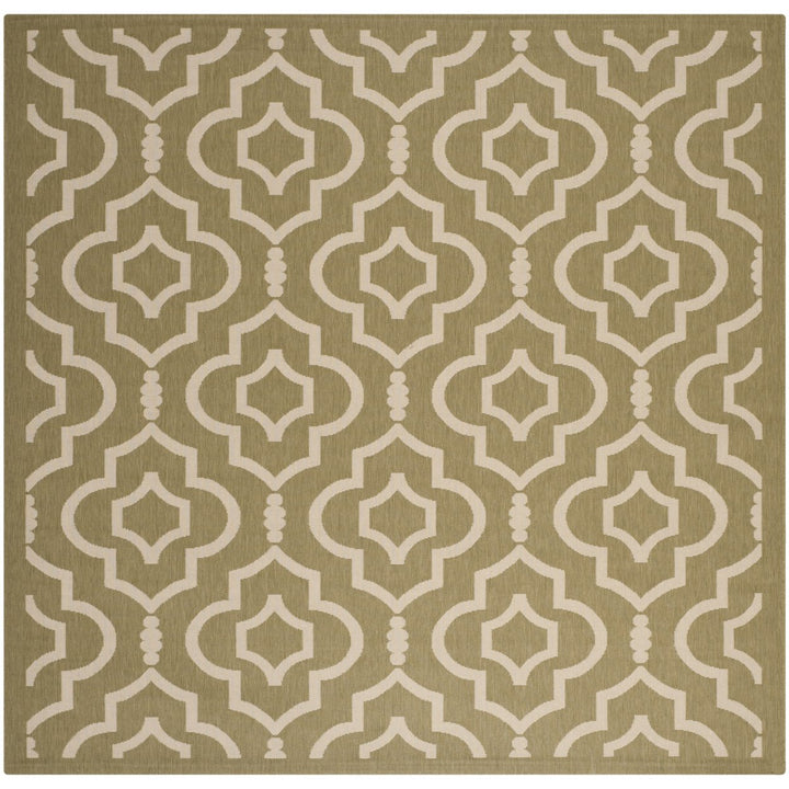 SAFAVIEH Indoor Outdoor CY6926-244 Courtyard Green / Beige Rug Image 1