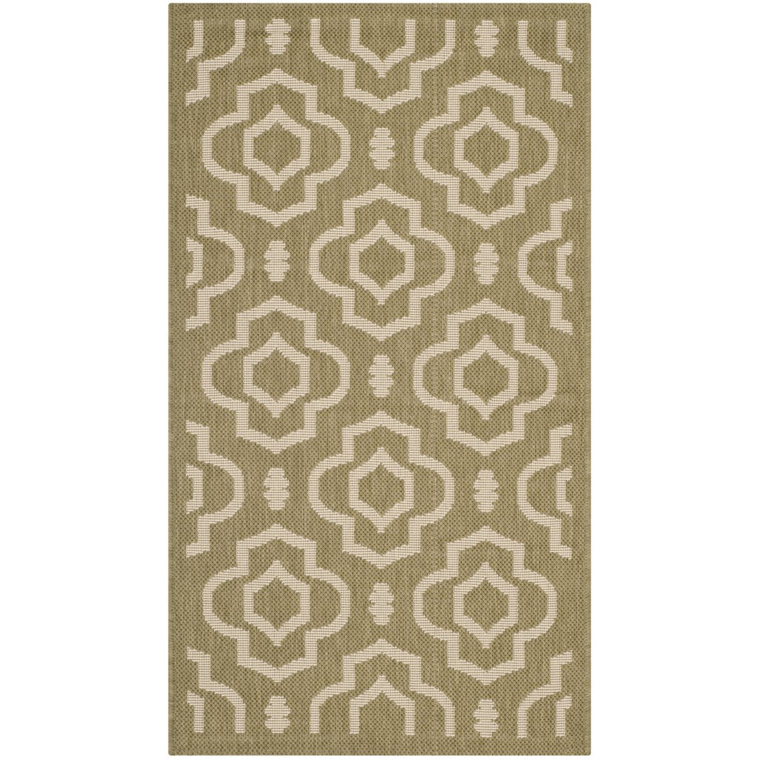 SAFAVIEH Indoor Outdoor CY6926-244 Courtyard Green / Beige Rug Image 1