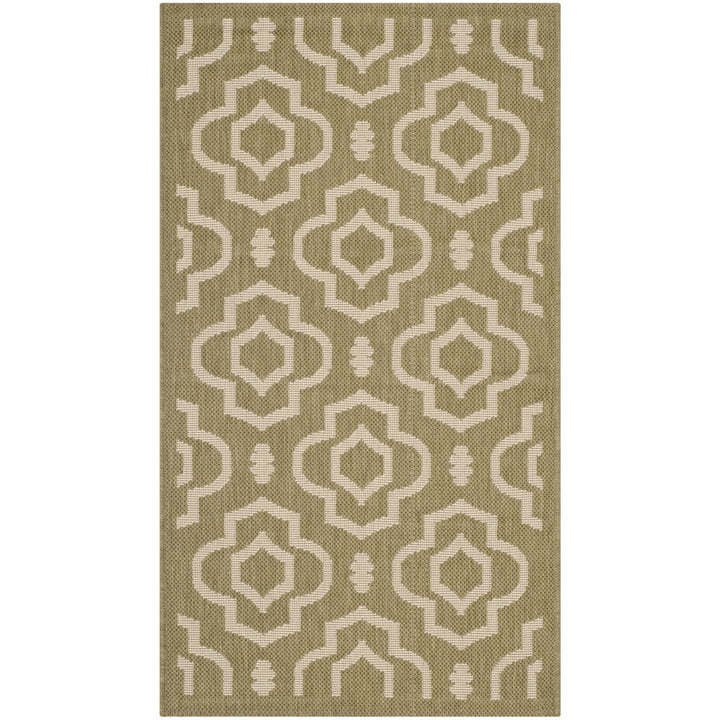 SAFAVIEH Indoor Outdoor CY6926-244 Courtyard Green / Beige Rug Image 1