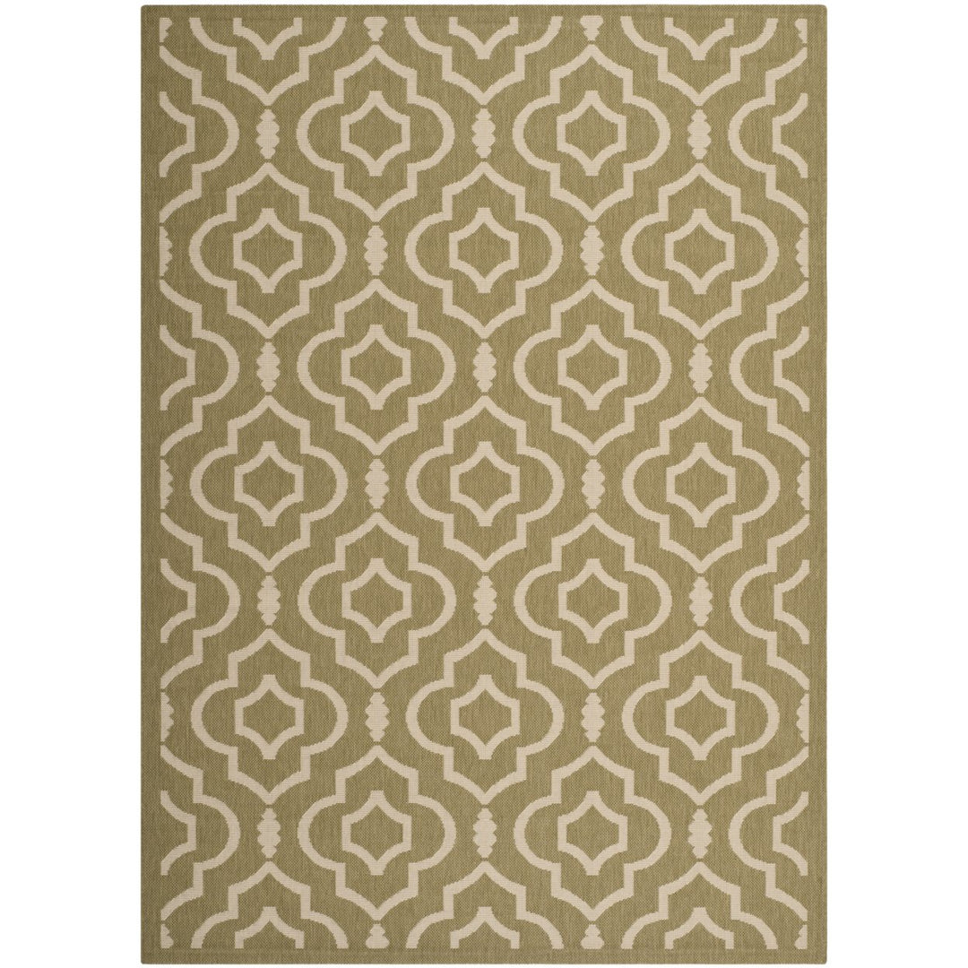 SAFAVIEH Indoor Outdoor CY6926-244 Courtyard Green / Beige Rug Image 1