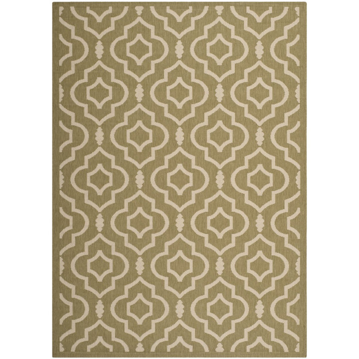 SAFAVIEH Indoor Outdoor CY6926-244 Courtyard Green / Beige Rug Image 1