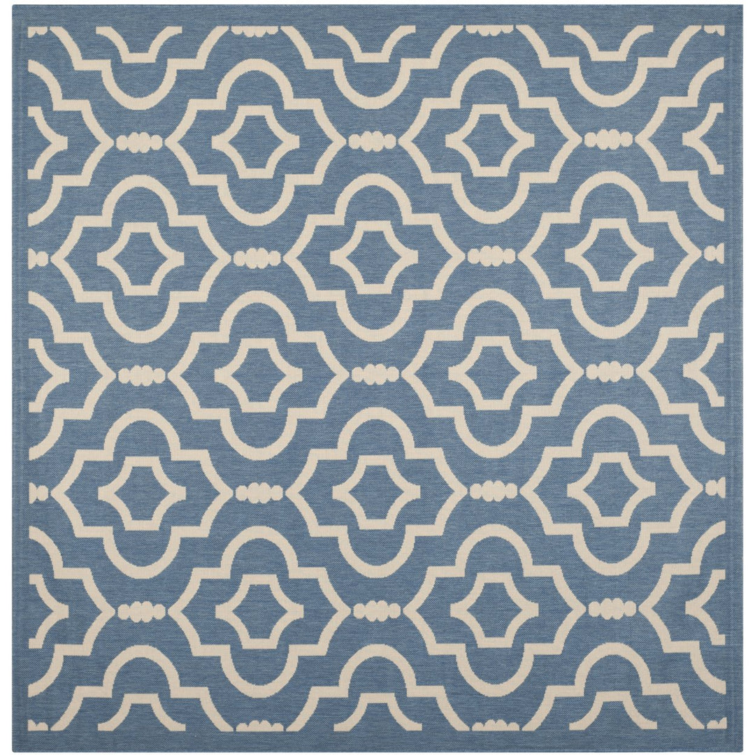 SAFAVIEH Indoor Outdoor CY6926-243 Courtyard Blue / Beige Rug Image 1