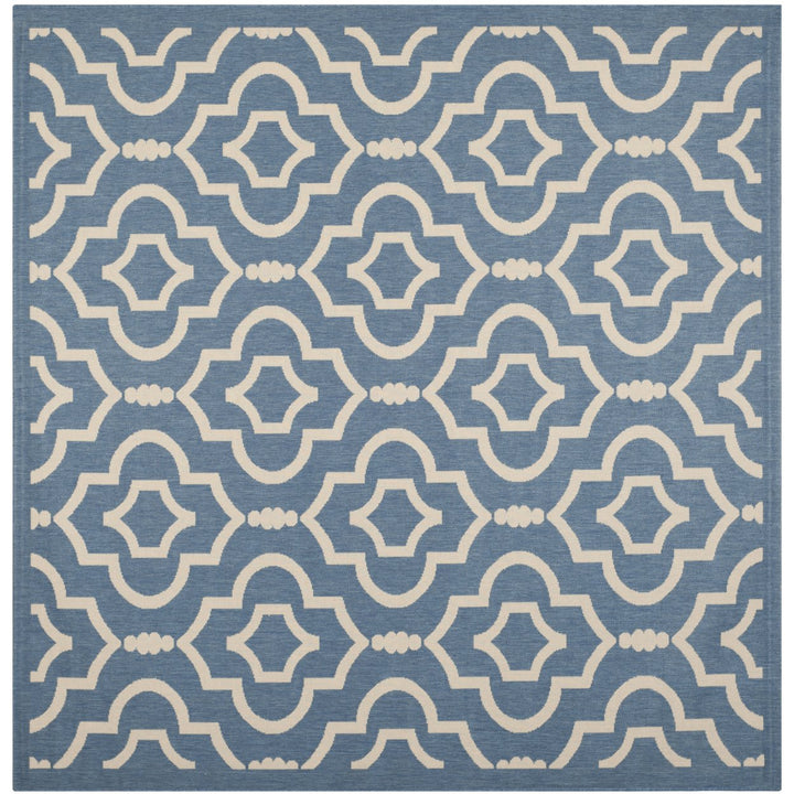 SAFAVIEH Indoor Outdoor CY6926-243 Courtyard Blue / Beige Rug Image 1