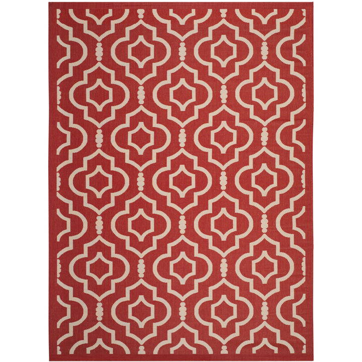 SAFAVIEH Outdoor CY6926-248 Courtyard Collection Red / Bone Rug Image 3