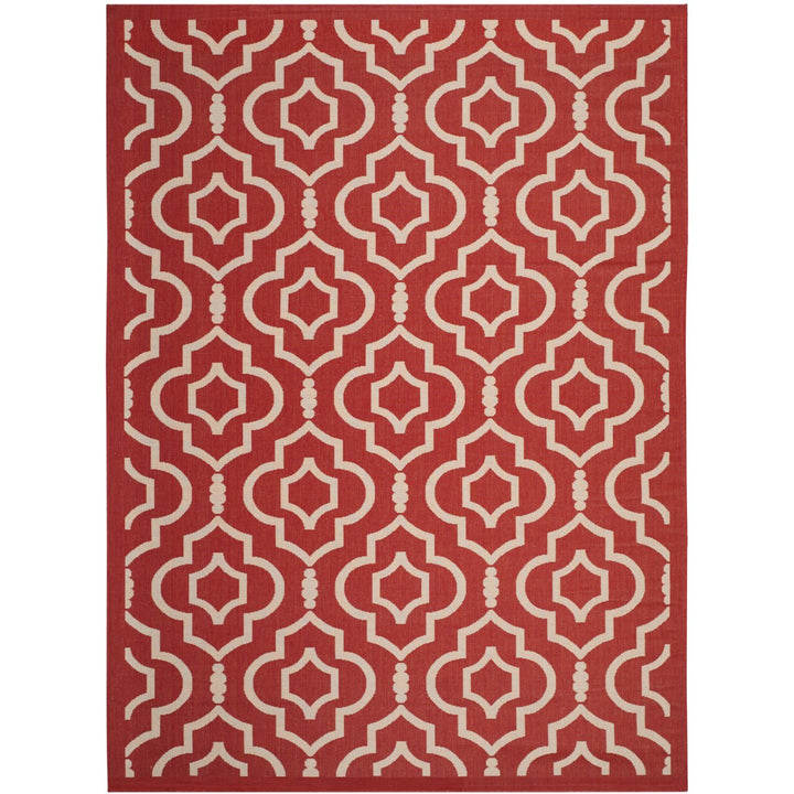 SAFAVIEH Outdoor CY6926-248 Courtyard Collection Red / Bone Rug Image 1