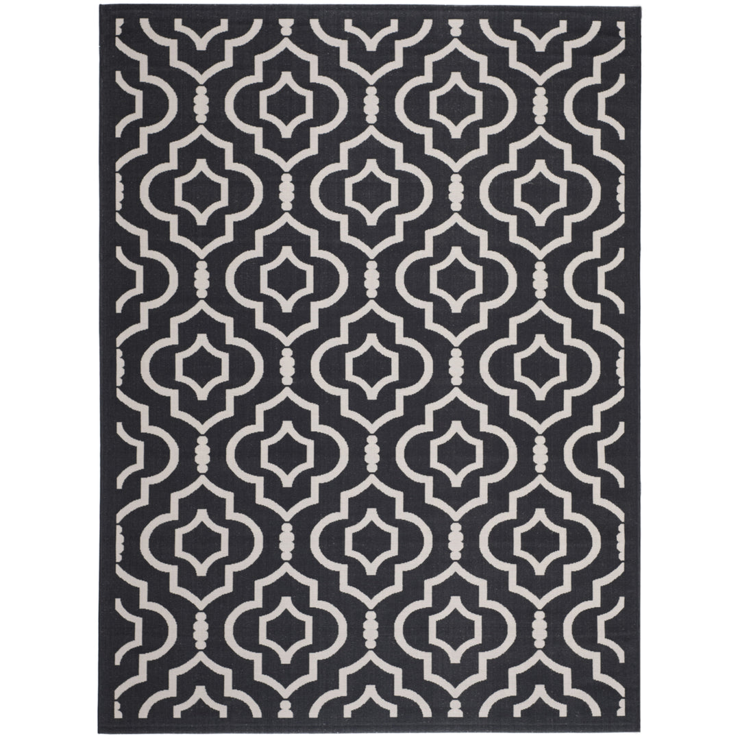 SAFAVIEH Indoor Outdoor CY6926-266 Courtyard Black / Beige Rug Image 3