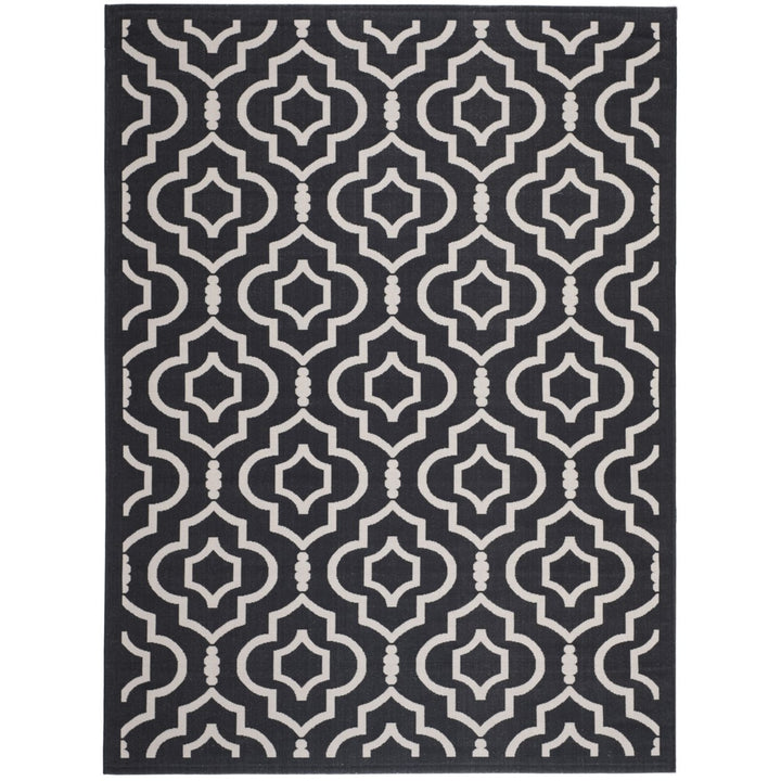 SAFAVIEH Indoor Outdoor CY6926-266 Courtyard Black / Beige Rug Image 1