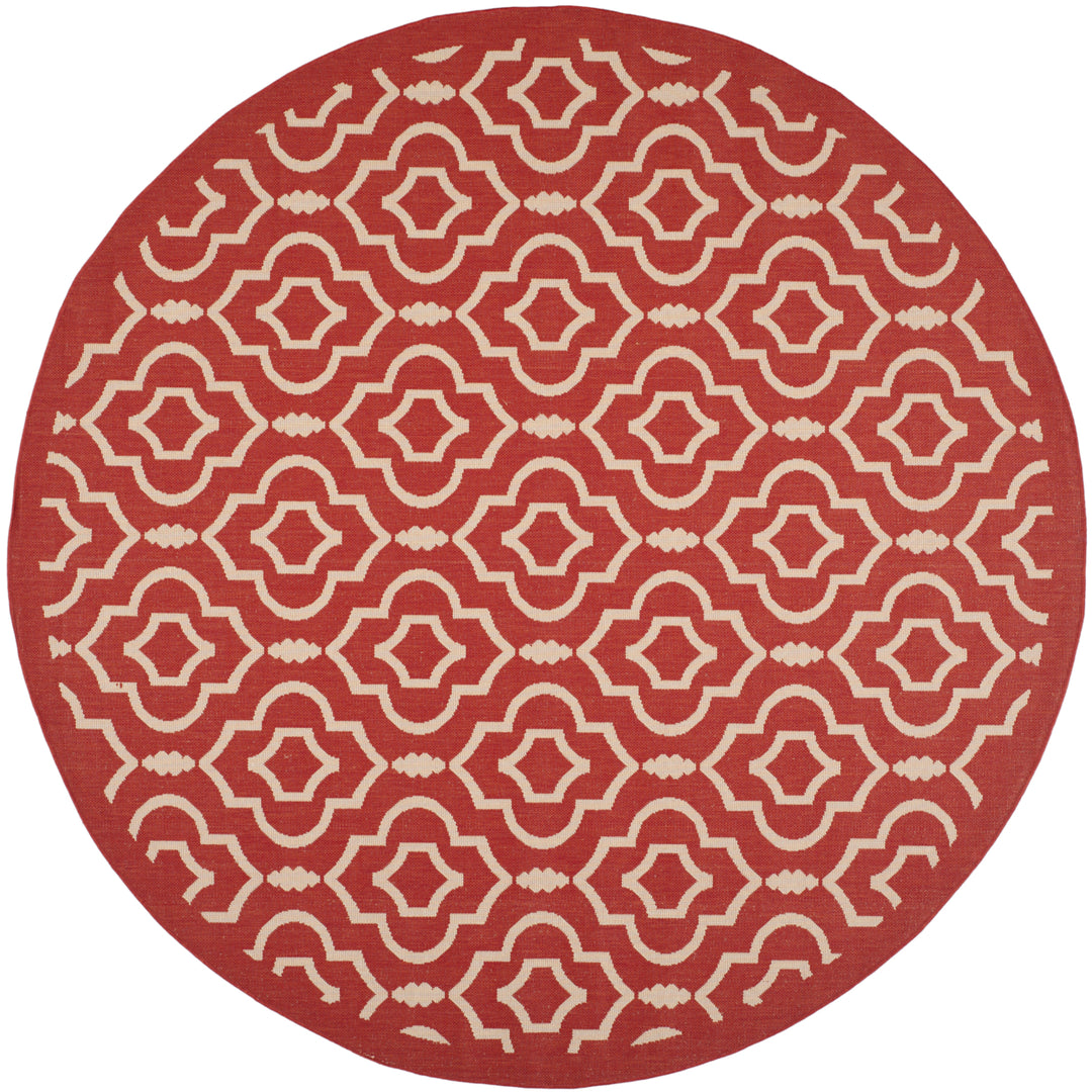 SAFAVIEH Outdoor CY6926-248 Courtyard Collection Red / Bone Rug Image 4