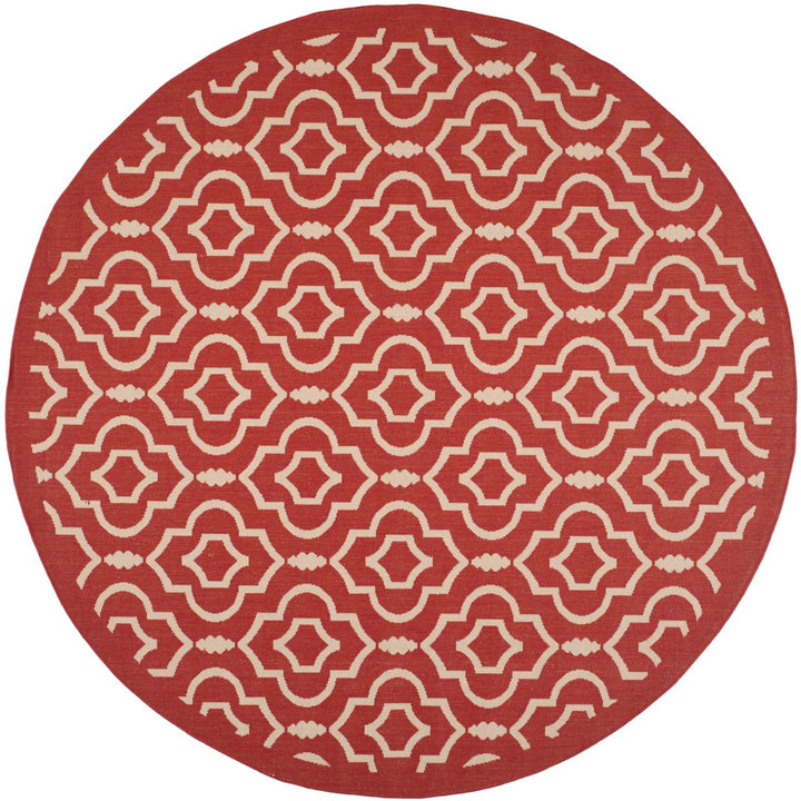 SAFAVIEH Outdoor CY6926-248 Courtyard Collection Red / Bone Rug Image 1