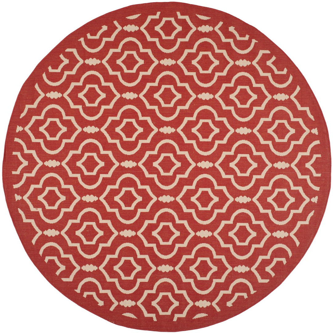 SAFAVIEH Outdoor CY6926-248 Courtyard Collection Red / Bone Rug Image 1