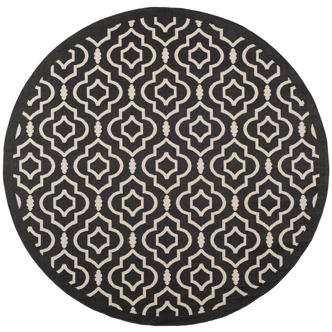 SAFAVIEH Indoor Outdoor CY6926-266 Courtyard Black / Beige Rug Image 1