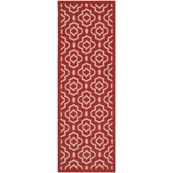 SAFAVIEH Outdoor CY6926-248 Courtyard Collection Red / Bone Rug Image 5