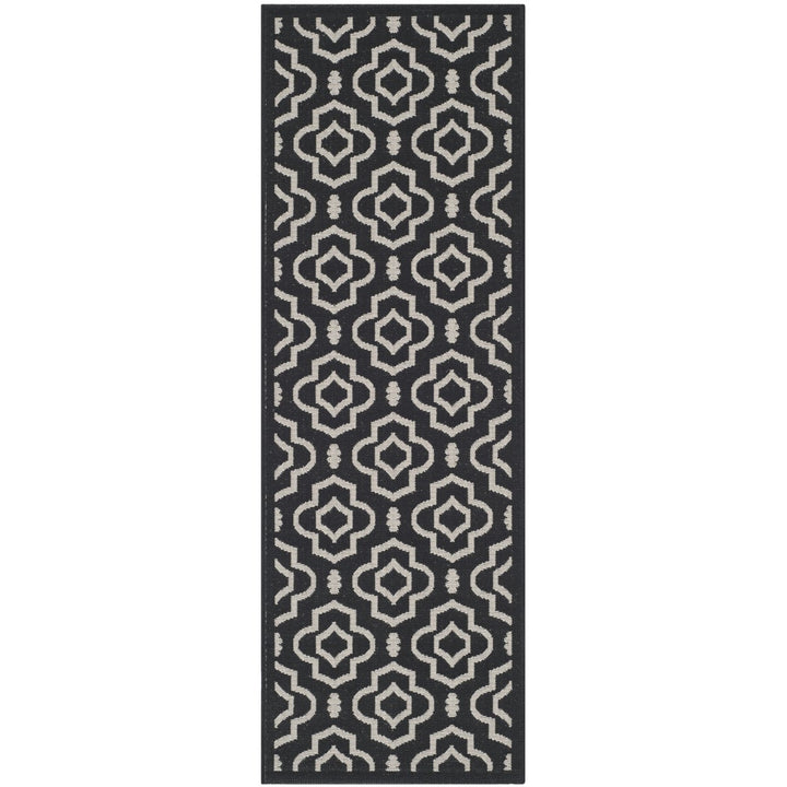 SAFAVIEH Indoor Outdoor CY6926-266 Courtyard Black / Beige Rug Image 1