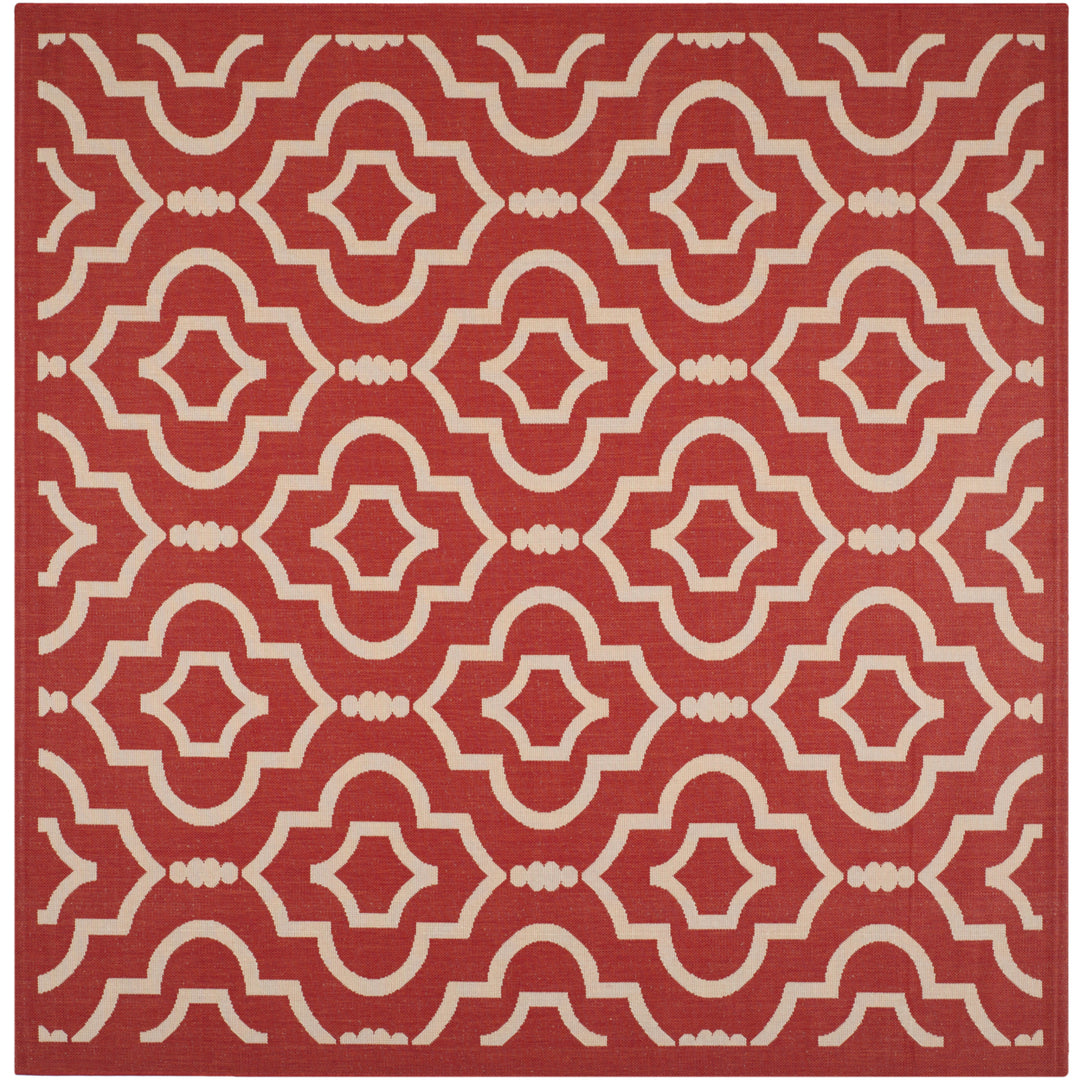 SAFAVIEH Outdoor CY6926-248 Courtyard Collection Red / Bone Rug Image 6