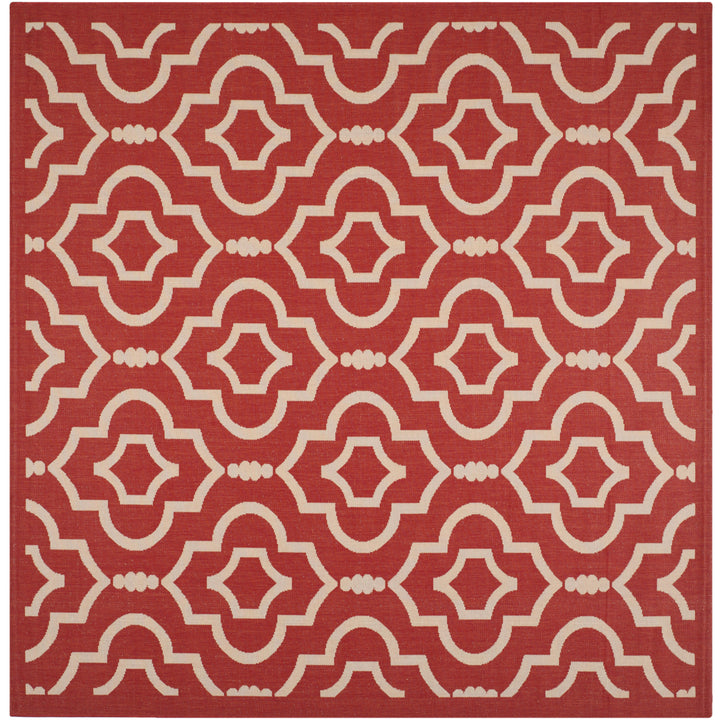 SAFAVIEH Outdoor CY6926-248 Courtyard Collection Red / Bone Rug Image 6