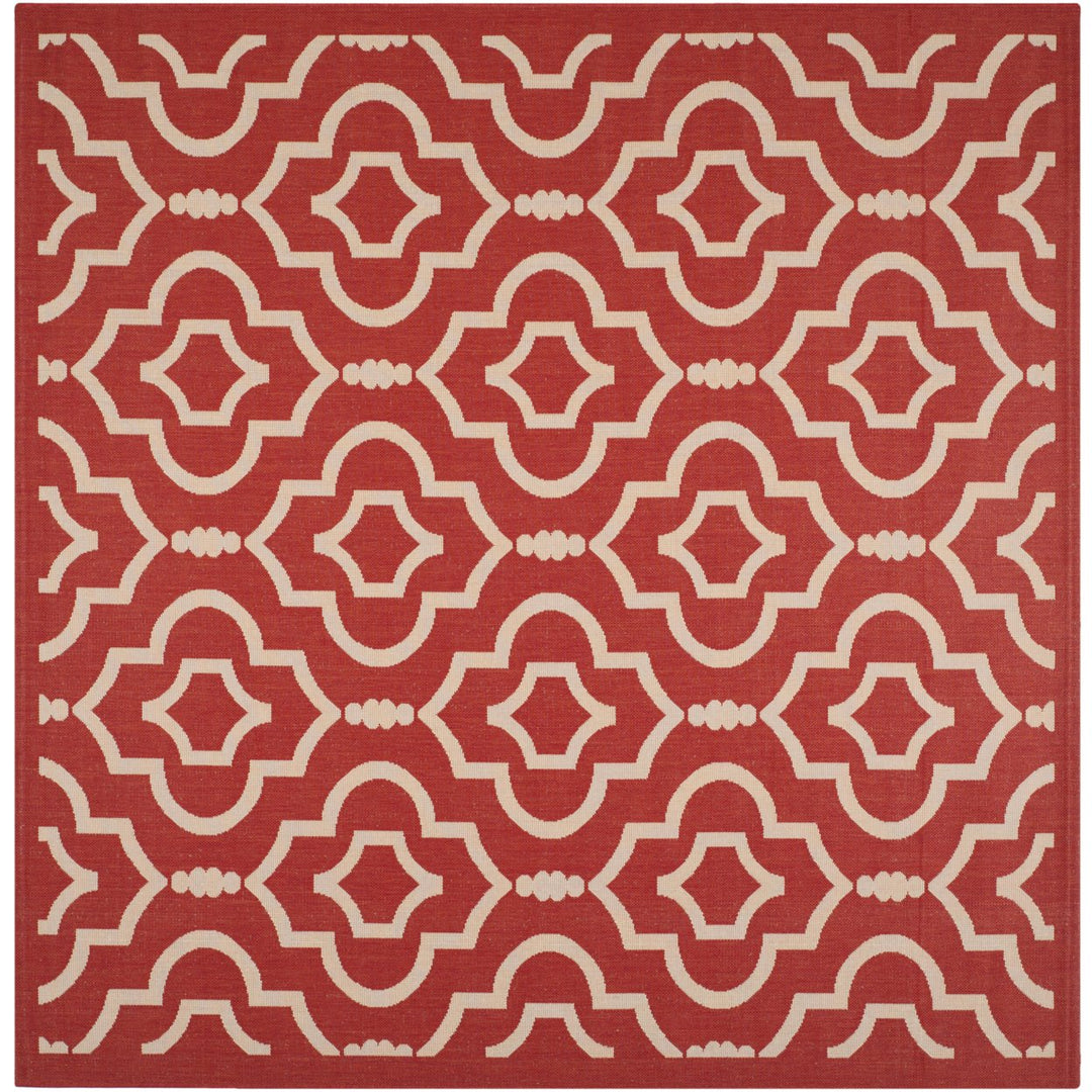 SAFAVIEH Outdoor CY6926-248 Courtyard Collection Red / Bone Rug Image 1