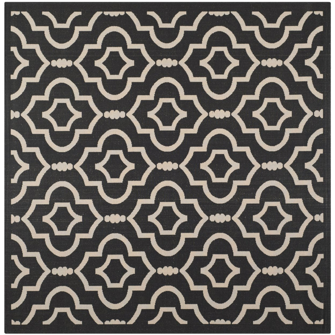 SAFAVIEH Indoor Outdoor CY6926-266 Courtyard Black / Beige Rug Image 1