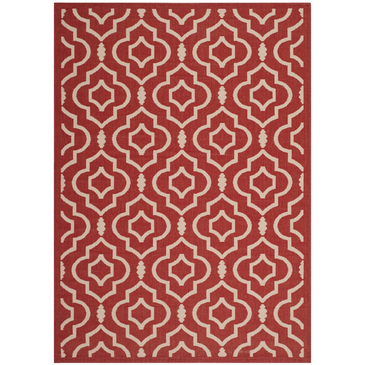 SAFAVIEH Outdoor CY6926-248 Courtyard Collection Red / Bone Rug Image 10