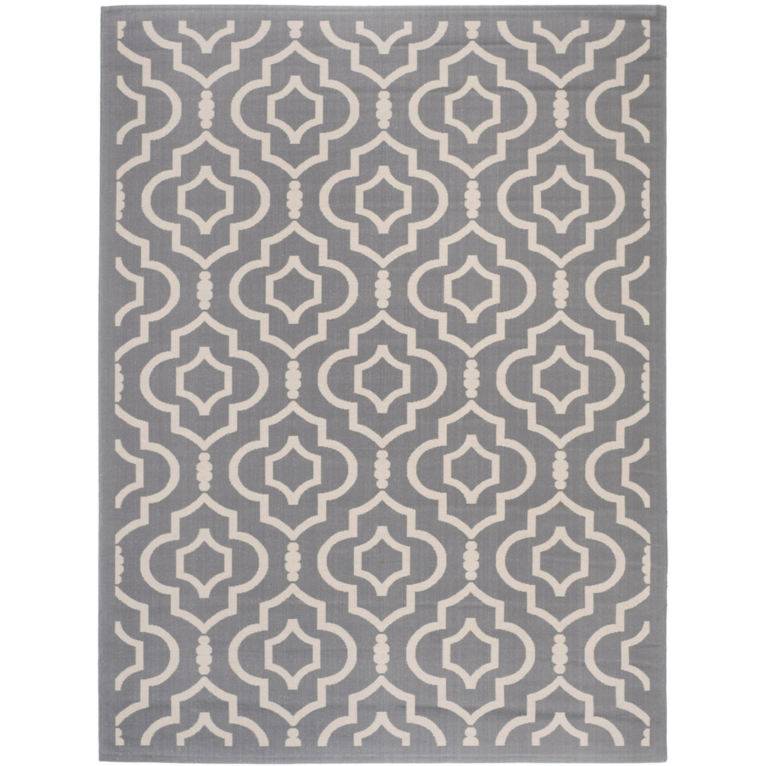 SAFAVIEH Outdoor CY6926-246 Courtyard Anthracite / Beige Rug Image 4