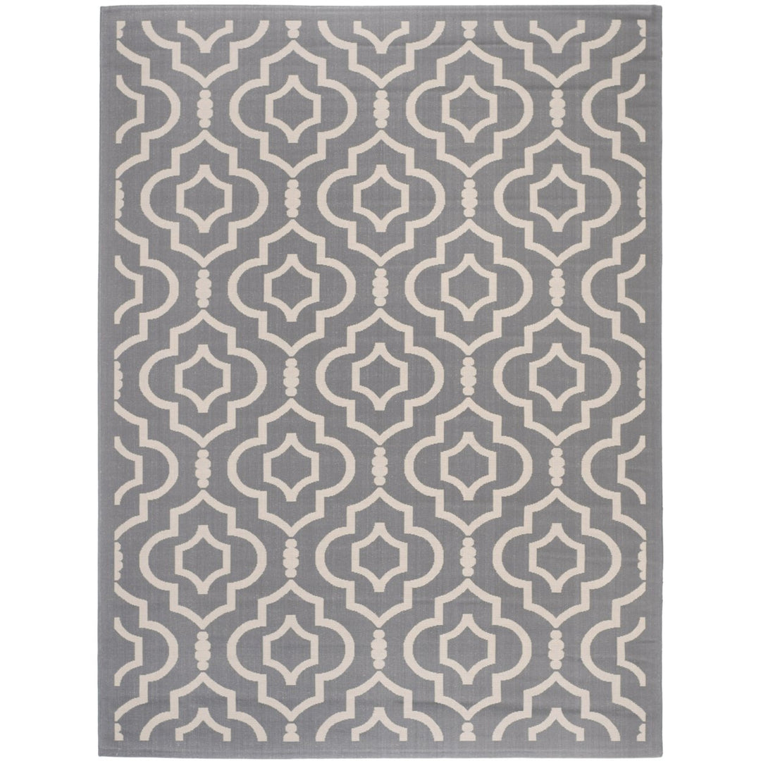 SAFAVIEH Outdoor CY6926-246 Courtyard Anthracite / Beige Rug Image 1