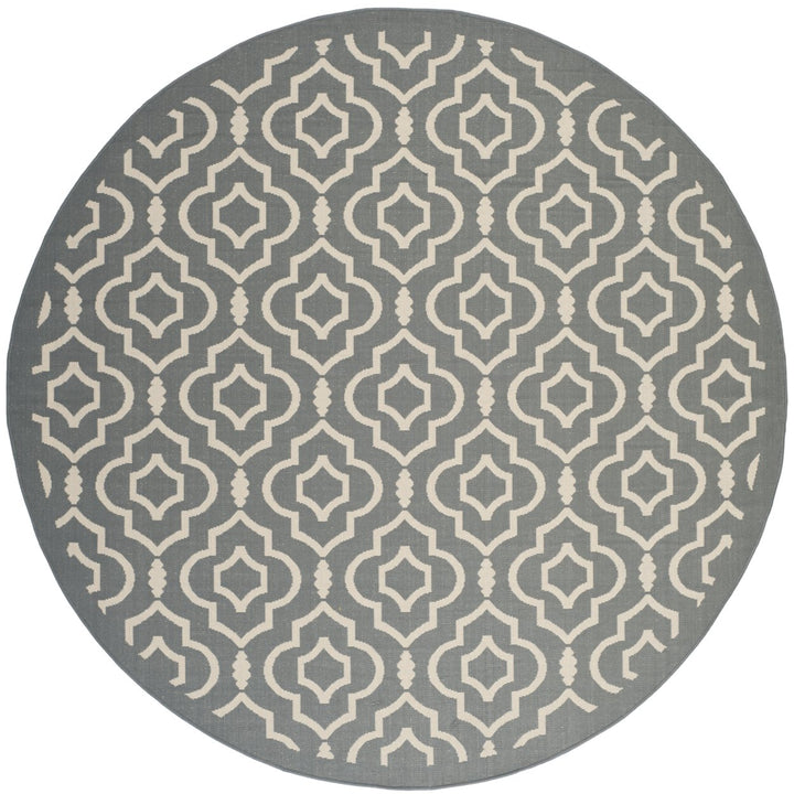 SAFAVIEH Outdoor CY6926-246 Courtyard Anthracite / Beige Rug Image 1