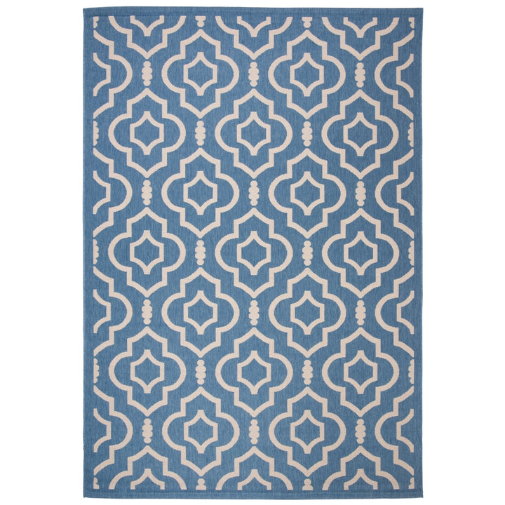 SAFAVIEH Indoor Outdoor CY6926-243 Courtyard Blue / Beige Rug Image 11